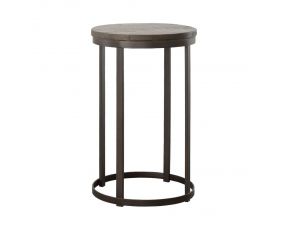 Frederick Round End Table in Tobacco Brown