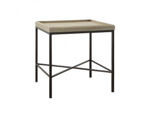 Timesch End Table with MDF Top in Natural Beige Cream