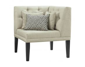 Maddox Dining Sofa Corner with Three Pillows in Dark Oak and Taupe