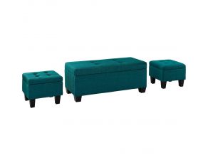 Ethan Storage Bench and Ottoman in Heirloom Teal