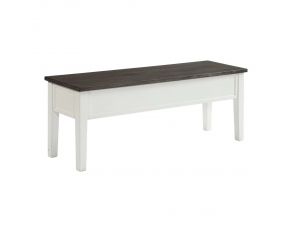 Kayla Two Tone Storage Bench in Gray and White