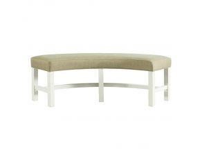 Park Creek Round Bench in White and Taupe