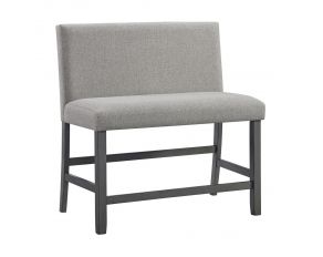 Seneca Counter Bench with Upholstered Back in Grey