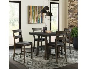 Laredo 5 Piece Counter Dining Set in Walnut