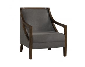 Hopkins Chair with Brown Arm in Columbia Charcoal