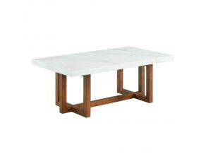 Morris Coffee Table with Marble Top in White and Espresso