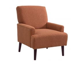 Kiwi Accent Chair in Boucle Orange and Espresso