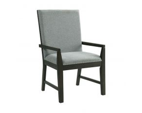 Donovan Upholstered Arm Chair in Black and Gray