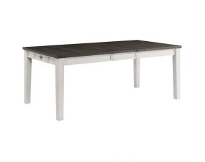 Kayla Two Tone Dining Table with 2 Drawers in Gray and White