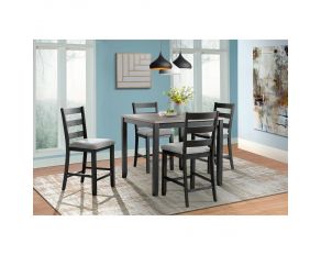 Martin 5 Piece Counter Dining Set in Black