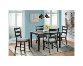 Martin 5 Piece Dining Set in Black and Brown