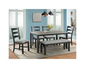 Martin 6 Piece Dining Set in Black and Brown