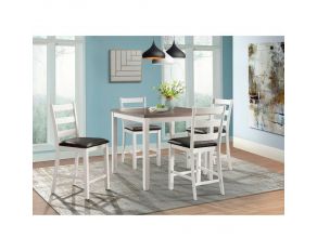 Martin 5pc Counter Dining Set in Brown and White