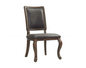 Gramercy Dining Chair with PU Back in Walnut and Chocolate