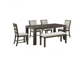 Grady 6 Piece 72 Inch Dining Set in Brown