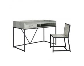 Preston Desk and Chair in Grey and Black