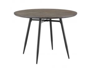 Keenan Round Dining Table in Black and Brown