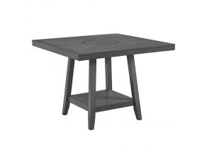 Seneca Square Counter Table with Lazy Susan in Grey