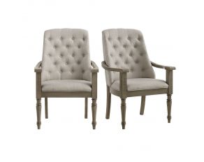 Kings Court Dining Arm Chair in Taupe and Grey