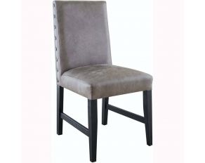 Cruz Dining Chair with Wood Leg in Gray