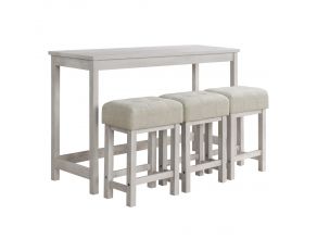 Eleanor Bar Table and 3 Stools Set in White