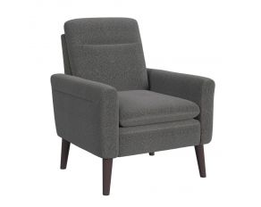 Hawk Accent Arm Chair with Memory Foam in Flock Grey and Espresso