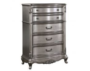 Ariadne 5 Drawer Chest in Antique Platinum Finish