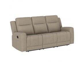 Brentwood Upholstered Motion Reclining Sofa in Taupe