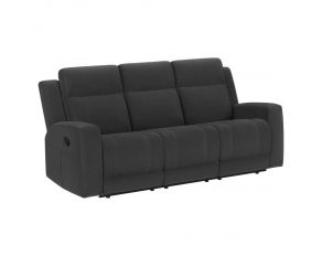 Brentwood Upholstered Motion Reclining Sofa in Dark Charcoal