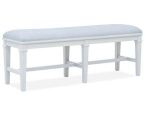 Charleston Bench with Upholstered Seat in White Dove