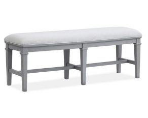 Charleston Bench with Upholstered Seat in Harbor Gray