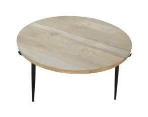 G703608 Round Coffee Table in Natural and Black