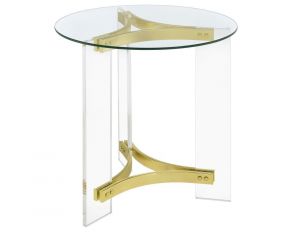 G710068 Round End Table in Matte Brass