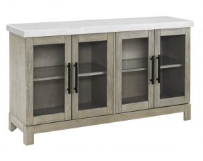 Carena Sideboard with White Marble Top and Touch Lighting in Wheat