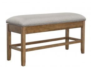 Grayson Counter Storage Bench with Nailhead Trim in Gray