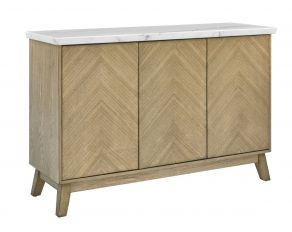 Vida Server with White Marble Top in Blonde