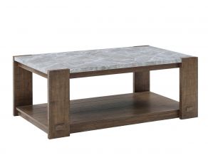 Libby Cocktail Table with Gray Sintered Stone Top in Dusty Caramel