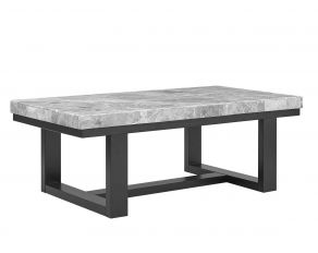 Lucca Cocktail Table with Gray Marble Top in Espresso Finish