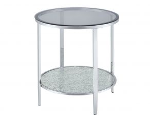 Frostine Round End Table in Gray