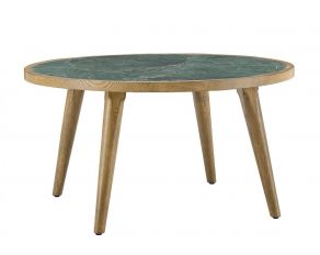 Novato Sintered Stone Cocktail Table in Light Chestnut and Green