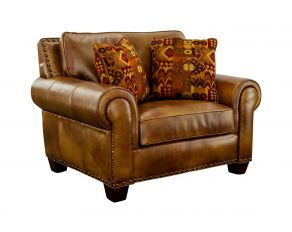 Silverado Chair with Two Accent Pillows in Metamorphosis Camel