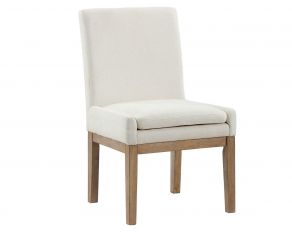 Aubrey Parson Arm Chair in Eggshell and Driftwood Brown