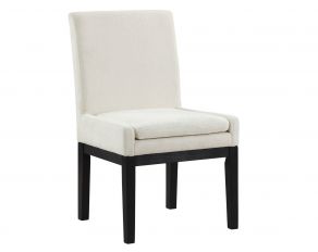 Aubrey Parson Arm Chair in Eggshell and Black