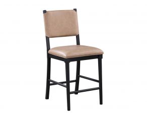 Oslo 24 Inch Counter Chair in Midnight and Tan