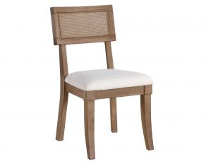 Colvin Cane Side Chair in Toffee Brown and White