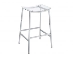 Zena 30 Inch Backless Bar Stool with Acrylic Seat in Clear and Chrome