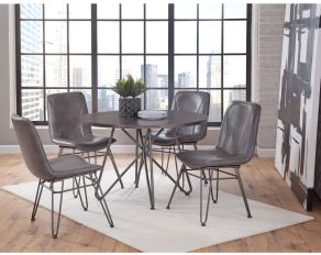 Steve Silver Furniture Derek 45 inch Round Dining Set in Grey