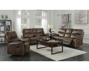 Jessie James Power Living Room Set in Brown