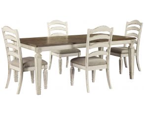 Realyn Rectangular Dining Room Set in Chipped White