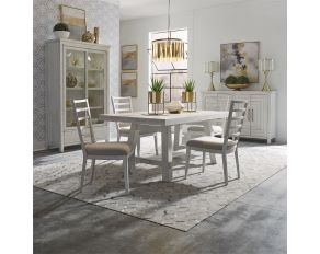 Modern Farmhouse Trestle Dining Room Set in Flea Market White